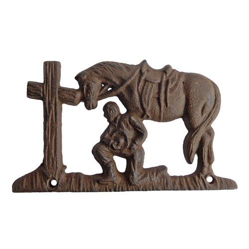 Small cast iron praying - cast, cowboy