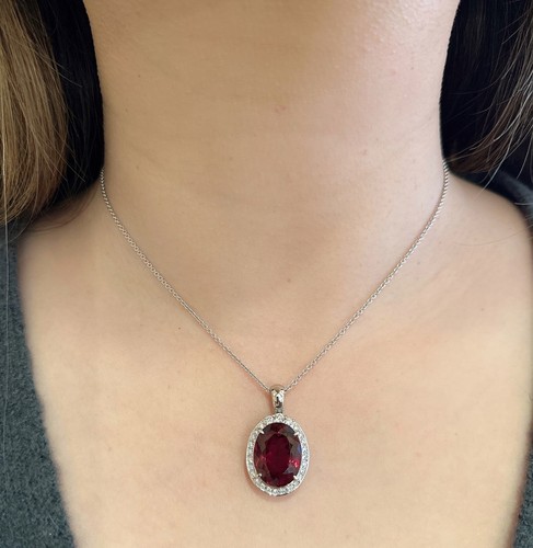 Gia oval rubellite - oval, tourmaline