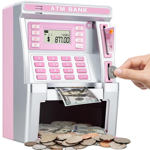 Pink piggy bank for kids - pink, kids,