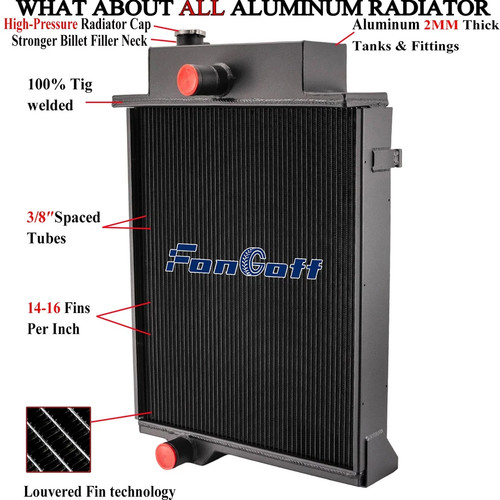 Row aluminum radiator - 4, fits