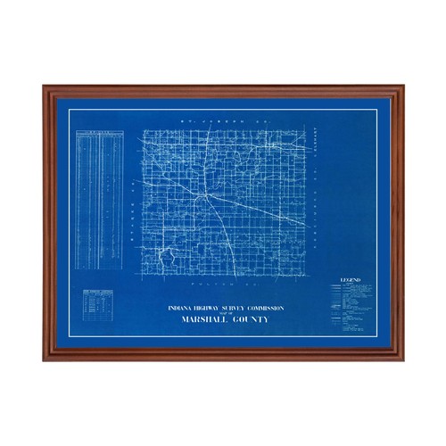 Old map marshall county - marshall, in