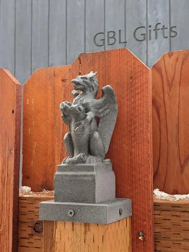 Gargoyle fence post - post, topper