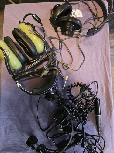 Vintage aviation headsets - aviation,