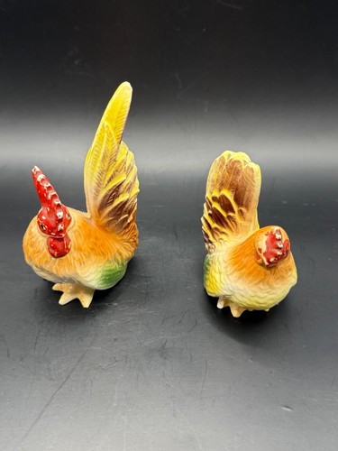 Vintage rooster and hen - and,
