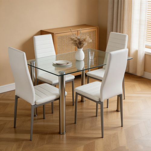 Piece dining set glass - glass, top