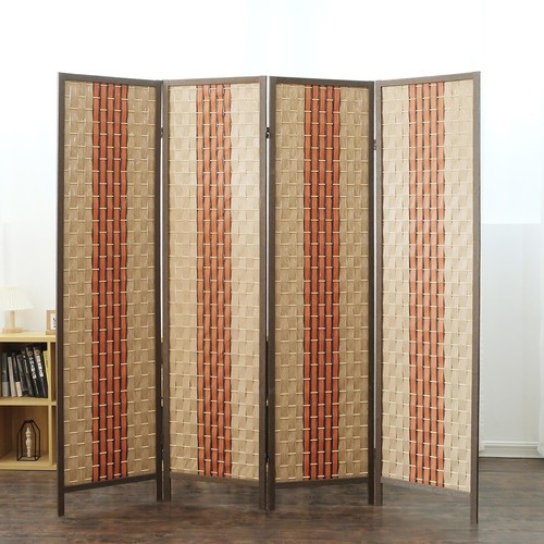 Panel rattan room divider - 4,