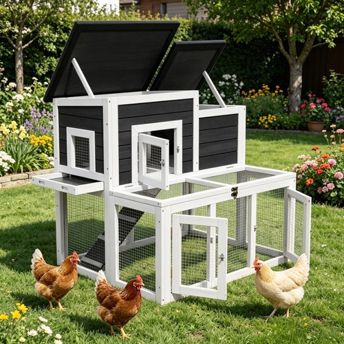 Tier wooden chicken coop - wooden,