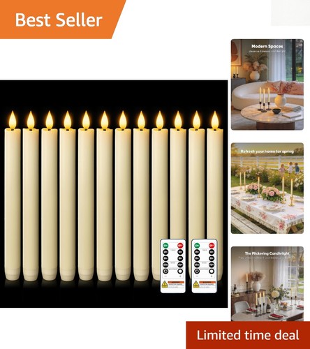 Pcs ivory flameless taper - 12,