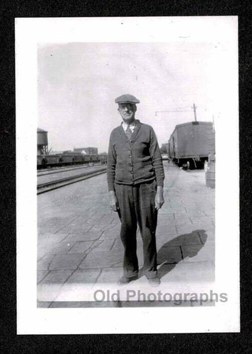Man sweater hat - train, tracks