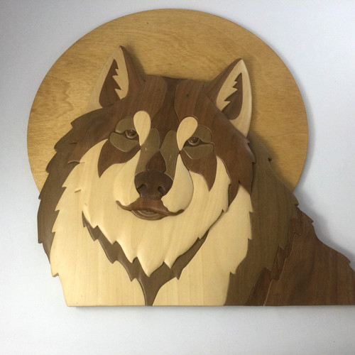 Intarsia wood handcrafted - wood, 3d