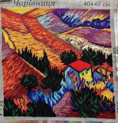 Completed needlepoint - needlepoint,