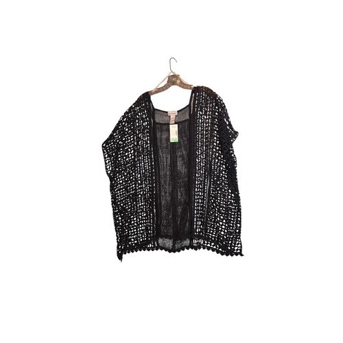 Black sequin trim tunic top - sequin,