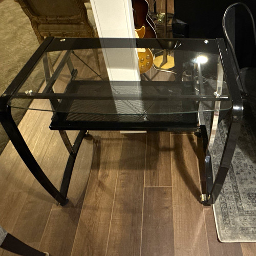 Black metal clear glass - black,