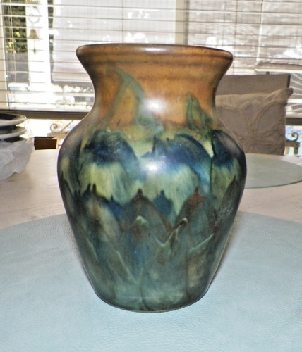 Vtg peters reed pottery - &, vase