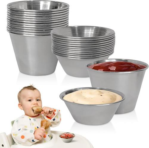 Stainless steel ramekins - stainless, 24