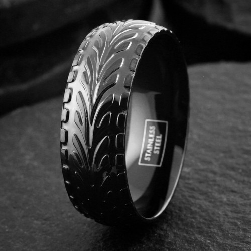 Black stainless steel - steel, men's