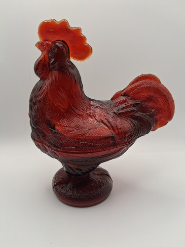 Vintage rooster nest footed - on,