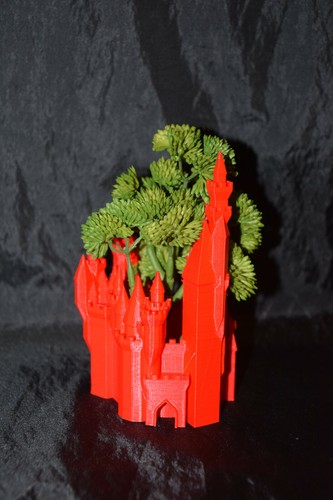 Castle flower succulent pot - castle,