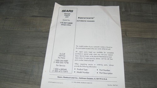 Sears kenmore automatic - automatic, washer