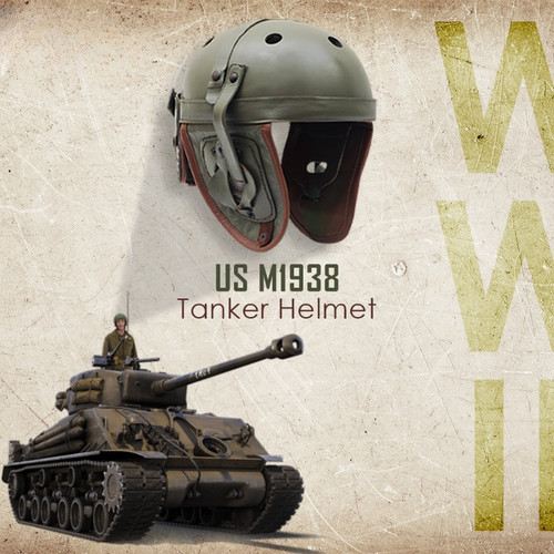 M1938 tanker helmet wwii us - us,