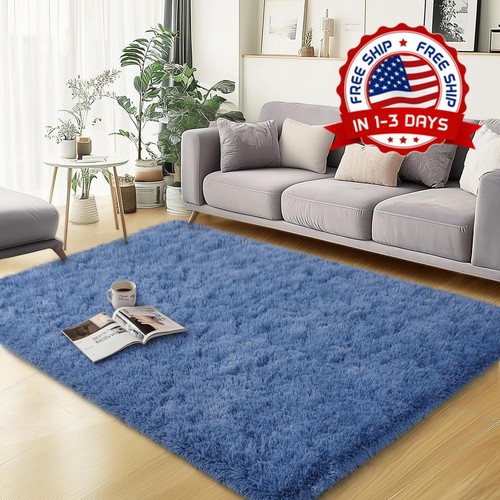 Alfombra peludas azul sala - azul, de