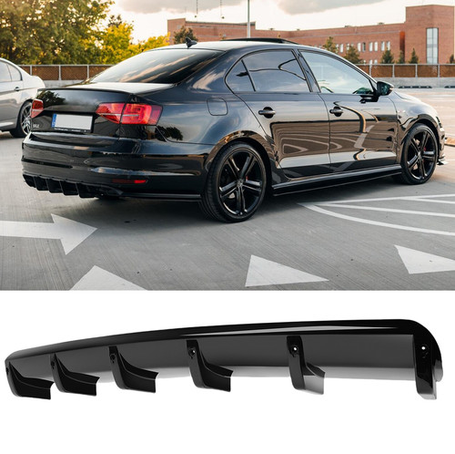 Glossy black rear bumper - black,