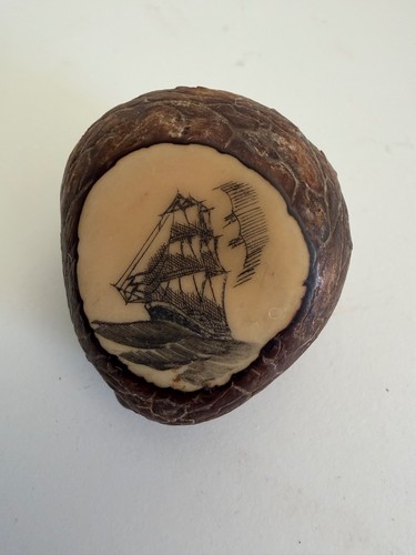 Vintage nautical scrimshaw art - scrimshaw,