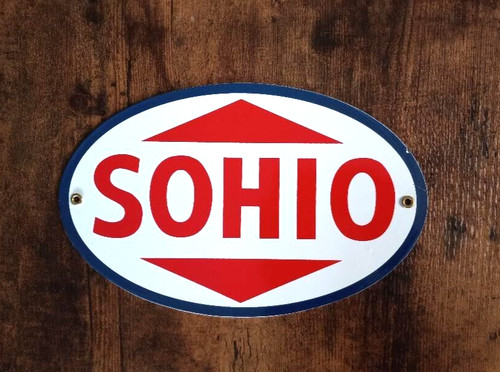 Sohio porcelain sign gas - ,