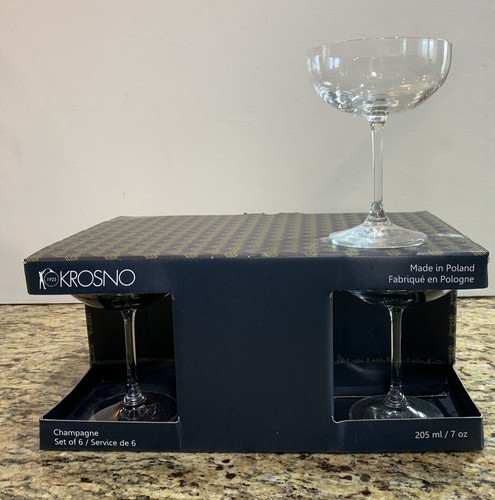 6pc krosno coupe champagne - krosno,