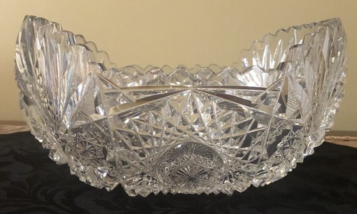 Clear cut glass - oval, bowl