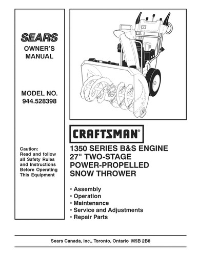 Owner manual sears - owner’s,