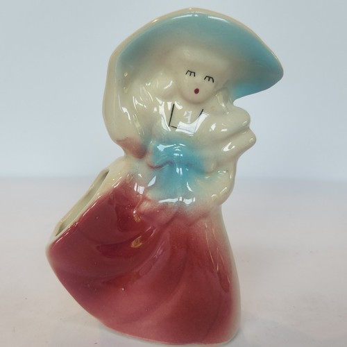 Vintage girl lady planter vase - vintage,