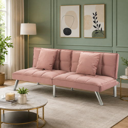 Velvet futon sofa - velvet,