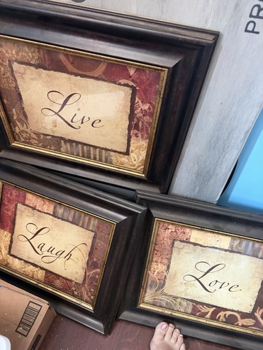 Large live laugh love - laugh, framed