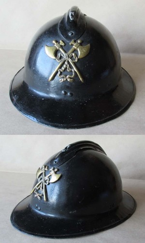 Antique french fireman helmet - french,