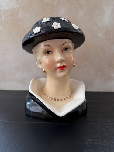 Vintage lady head vase - vase, napco