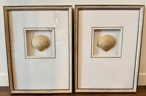 Pair gilded scallop shell - pair,