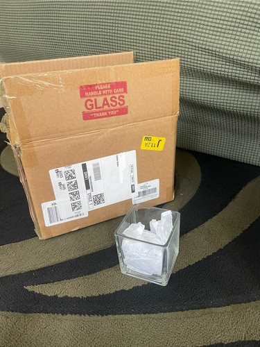 Clear glass vases square - clear,