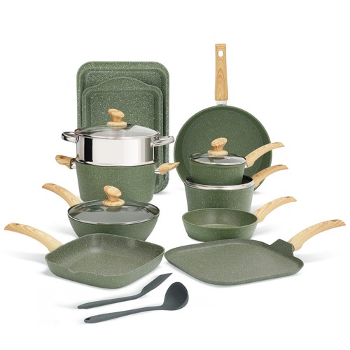 Pieces cookware set pots - 17,