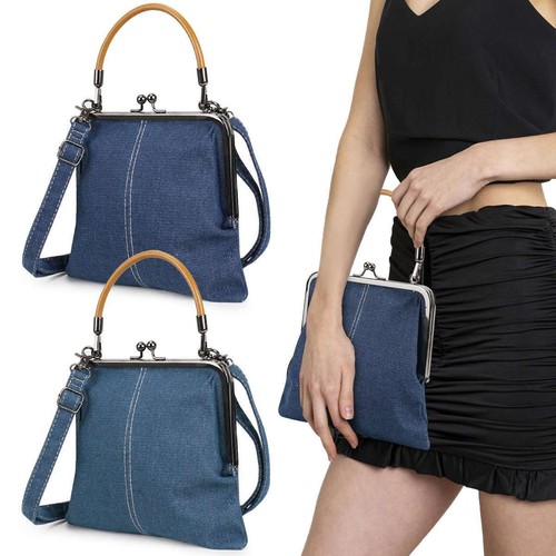 Women denim handbag - denim, shoulder