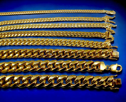 14k yellow gold miami - gold, cuban