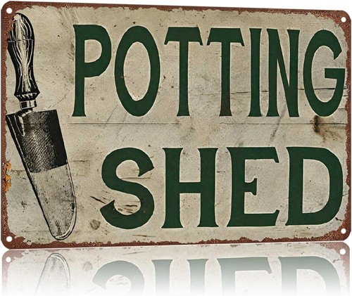Vintage potting shed tin metal - potting,