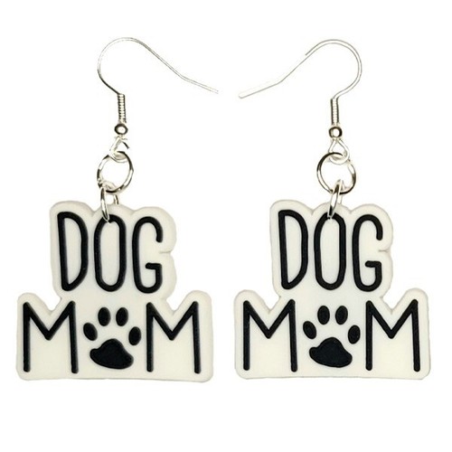 Dog mom earrings handmade - mom,