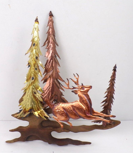 Vintage copper trees leaping - copper,