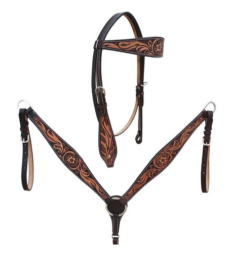 Western saddle dark leather - saddle,
