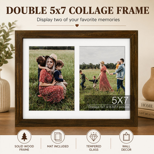 5x7 brown wood collage picture - 5x7,