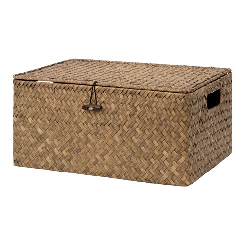 Large wicker basket - large, lid