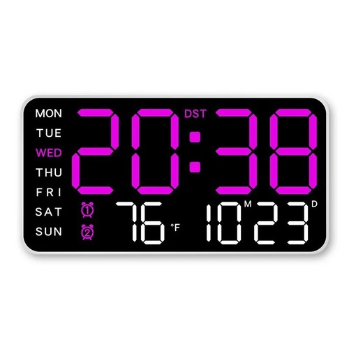 Digital wall clock led time - wall,