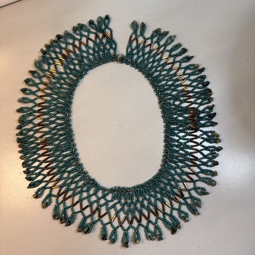 Vtg netted weave teal gold - netted,