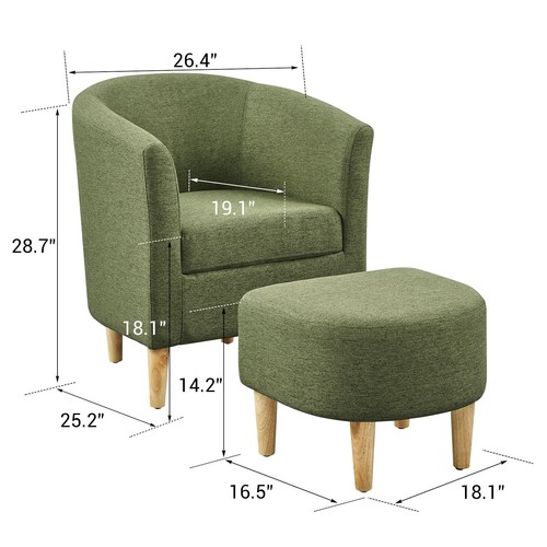 Accent armchair with - with, ottoman